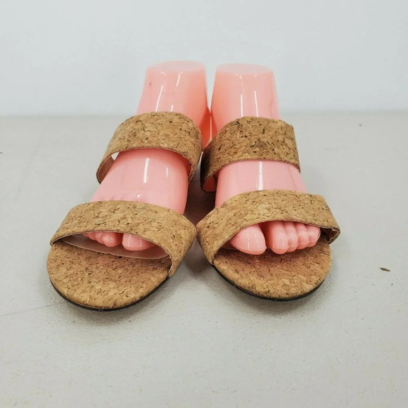 Lulu's Women's Decker Cork Slide‎ Peep Toe Sandals Size 10 - Picture 4 of 12